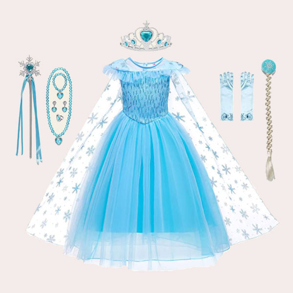 DecStore Disfraz De Princesa para Niñas Elsa de Frozen